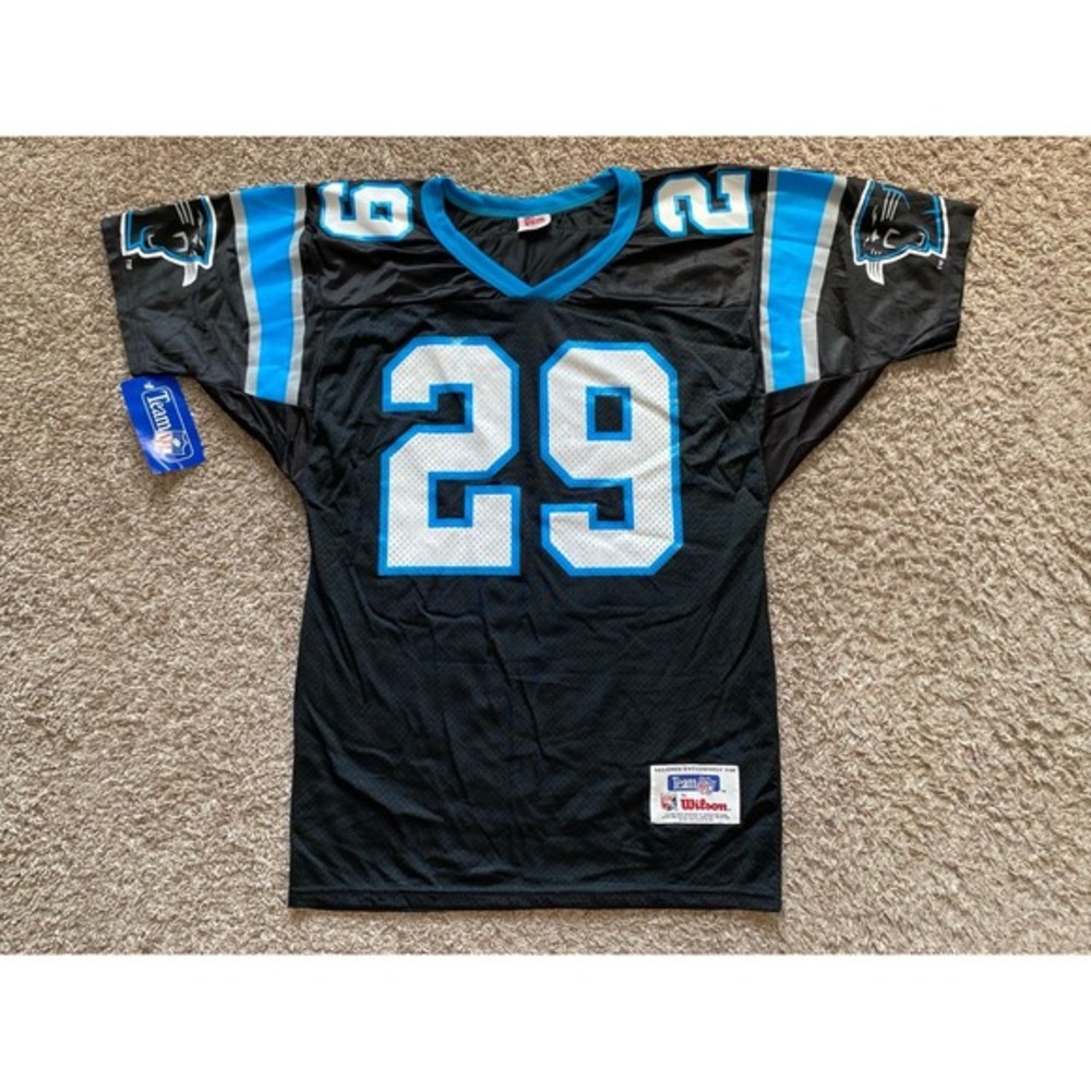 Vintage Wilson Team NFL Carolina Panthers Barry‎ Foster #29 Jersey Men MEDIUM